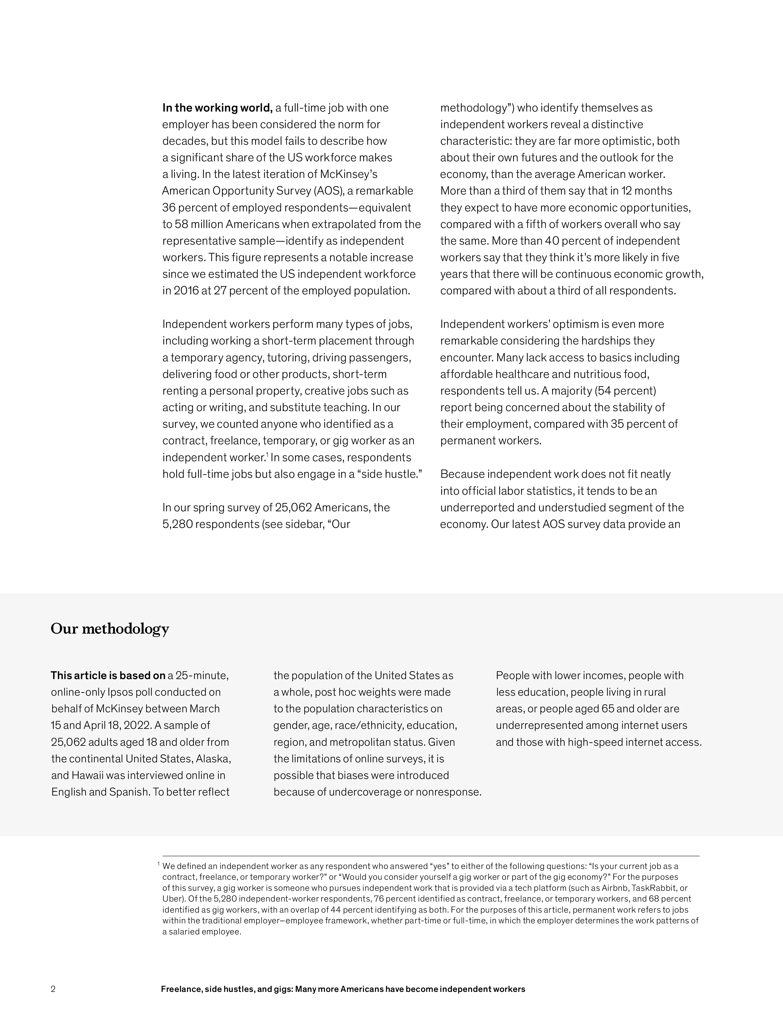 麦肯锡McKinsey2022年美国自由职业副业和零工趋势分析报告英文版8页